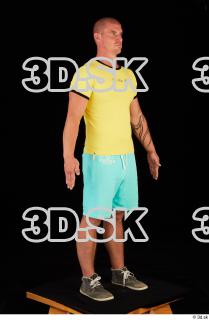 0008 Whole body yellow shirt turquoise shorts brown shoes of…